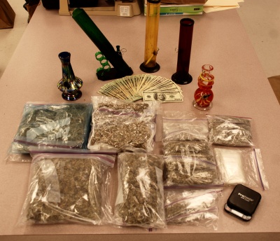 Some of the items seized from a 6th Street residence in North Beach after police executed a search warrant on Nov. 11. (Police photo)
