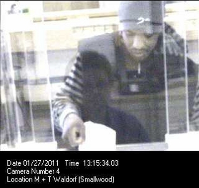 Police in Charles Co. are searching this man who is accused of robbing M&T Bank located at 87 High Street in Waldorf on Thursday.