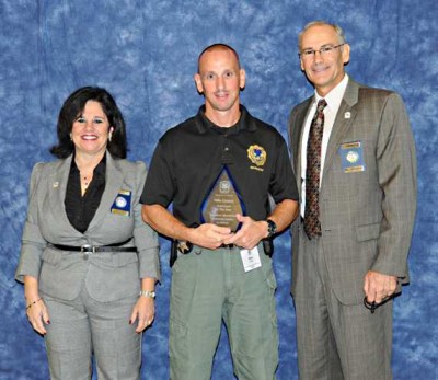 Pictured with Deputy First Class Michael Licausi (center) is Jane Sachs, Administrator, Correctional Training Unit and Dennis Murphy, Administrator, Law Enforcement Training. (Submitted photo)