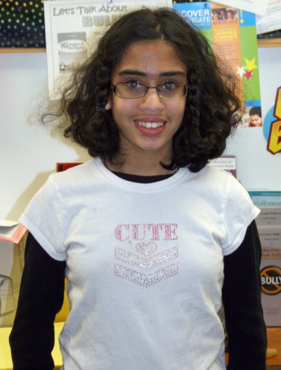Loranika Sharma, a sixth-grade student at Mattawoman Middle School.