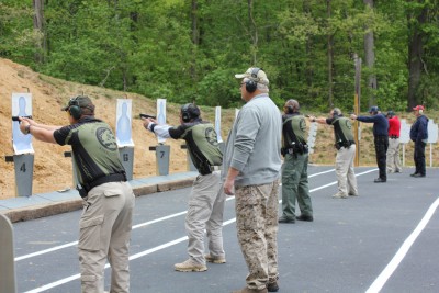 The CCSO pistol team (in green) won second-place in a match of regional law enforcement shooters. (Submitted photo)