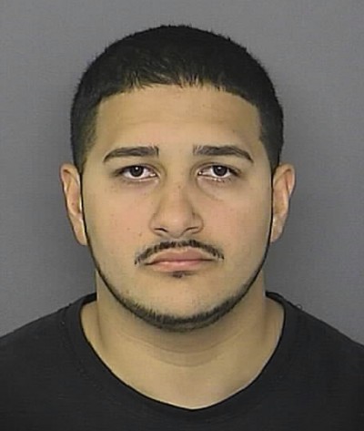 Miguel Angel Vasquez, 24, of Lexington Park, is alleged to have tried to lure a juvenile female into his car where he was openly masturbating. He is also alleged to have done a similar thing in the parking lot of First Colony Shopping Center in Sept. (Arrest photo)