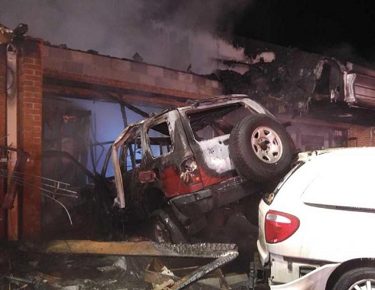 Vincent Troy, 32, of Upper Marlboro, drove his SUV into the Bright Center West strip mall located at the intersection of S/B MD 4 at Chaneyville Rd. in Owings, Md on the morning of Jan. 6. Floral Expressions, a flower shop owned by Aut and Connie Fuller, was destroyed. (Photo: Office of Md. State Fire Marshal)