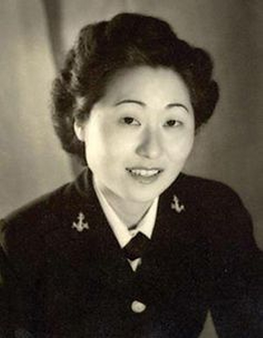 Susan Ahn Cuddy joined the Navy in 1942 after Japan bombed Pearl Harbor. She was the first Asian-American woman to join the U.S. Navy and became the first female to operate flexible-mount or turret-mounted machine guns on an aircraft in the Navy. She left the Navy in 1946 at the rank of Lieutenant.