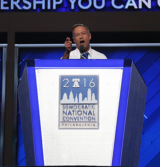 Former Maryland Gov. Martin O'Malley called Republican nominee a "bully racist," during his speech Wednesday at the Democratic National Convention. (Photo: Hannah Klarner)