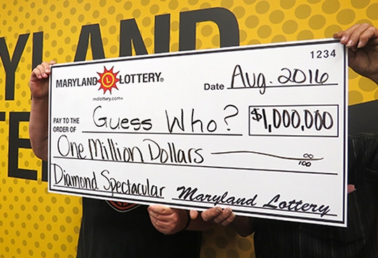 A Glen Burnie mechanic, accompanied by a friend, happily claimed the $1 million top prize on the Diamond Spectacular scratch-off.