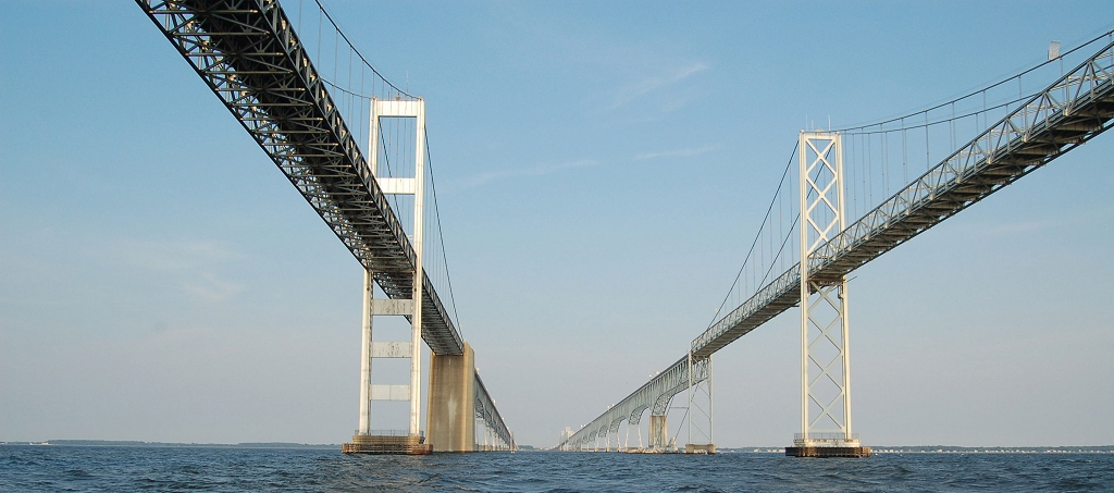 The twin spans over the Chesapeake Bay. (Photo: MarylandReporter.com)