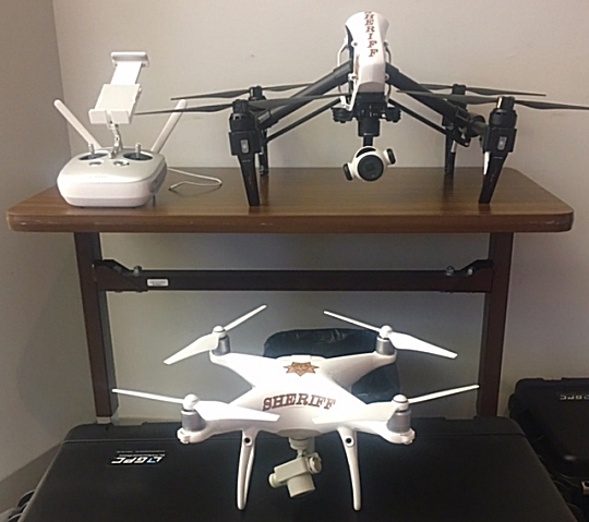 Two of the Radio Control Quadcopters in the sheriff's office arsenal. (Photo: CCSO)
