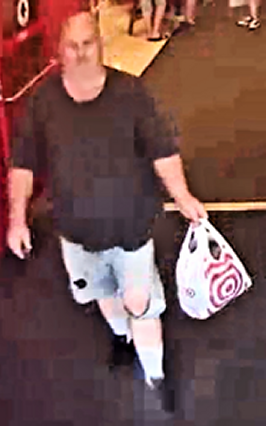 On Sunday, August 27, 2017 at 12:18 p.m., the suspect used a stolen Target gift card at the Target store located at 45155 First Colony Blvd. in California, Maryland.
