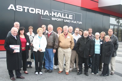 Walldorf and Maryland Delegation members in front of the new Astoria-Center for Sports and Culture in Walldorf, Germany. (Photo by Herbert C. Ebeling, Walldorf News, Germany)