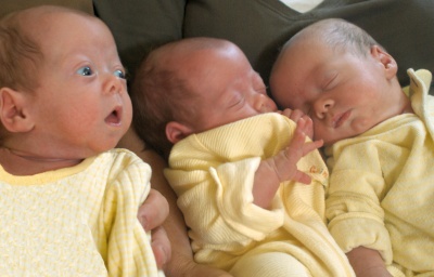 Arthur Titus, Brannon Titus and Charles Titus came home to Mount Airy in September. The triplets survived a rare and often fatal condition affecting their blood supply during pregnancy. (Photo: Jenn Bogdan, Capital News Service)