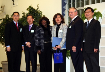 At the Korean American Association of Southern Maryland (KAASM) 4th Annual Lunar New Year Festival, Commissioner President Wayne Cooper and Commissioner Vice President Edith J. Patterson presented a proclamation designating January 24, 2009, as Lunar New Year 4707 in Charles County. (Pictured l. to r.: Mr. David Lee, Senior Executive, Governor O’Malley’s Commission on Asian Pacific American Affairs; Ambassador Tae-Myon Kwon, Consul General, Embassy of Korea, Washington, D.C.; Dr. Edith J. Patterson, Charles County Commissioner; Mrs. Chong “Tammy” Pantages, President of KAASM, Chairwoman of the Korean American Cultural Arts Foundation, and member of Governor O’Malley’s Commission on Asian Pacific American Affairs; Mr. Wayne Cooper, Charles County Commissioner; Mr. Ki-Mo Lim, Deputy Consul General, Embassy of Korea, Washington, D.C.)