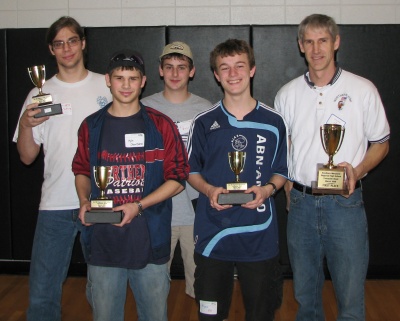 A team from Northern High School took first place in this year's Southern Maryland Regional Computer Bowl. Team members from left are Evan Siefring, Kyle Dearstine, Eric Butler, Bryan Ek, and coach Eric Stroh. (Submitted photo)