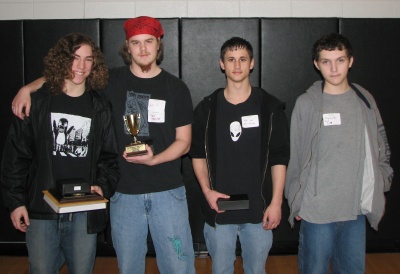 A team from Chopticon High School took fourth place in this year's Southern Maryland Regional Computer Bowl. Team members from left are Brandon Miller, Jon Shircliffe, Ryan Hoole, and Dylan Everhart. The team was coached by Jackie Richmond. (Submitted photo)