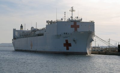 The Navy hospital ship Comfort is at home at the Port of Baltimore. (Photo: Graham Moomaw, Capital News Service)