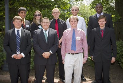 hree St. Mary’s College of Maryland students were elected to positions within the Maryland Student Legislature (MSL) during the 21st Annual Session of the Maryland Student Legislature held at the Historic Maryland State House in Annapolis. Andrew Horn, of Silver Spring, Maryland, was elected to serve as the student governor for 2010-2011; David Chase, of Murstons Mills, Massachusetts, will serve as attorney general; and Kevin Baier, of Baltimore, Maryland, will serve as secretary of state. Back row from left to right: Alex Wells, Kristin Rolfs, Kevin Baier, Sean Gugerty, Charles Onwuche. Front row from left to right: Chris Ingraham, David Chase, Andrew Horn, Tom Capone. (Submitted photo)