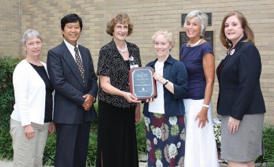 St. Mary's Hospital is awarded its third consecutive Delmarva Foundation Award for Quality Improvement. St. Mary's is the only hospital in Southern Maryland to receive the award and one of eight hospitals statewide. Pictured left to right are: Jane Sypher, St. Mary's board of directors; Harold Lee, M.D., St. Mary's chief of staff; Barbara Thompson, St. Mary's board of directors chairperson; Nancy Jane C. Friedley, M.D., Delmarva Foundation medical director; Robbie Loker, MedStar board of directors; and Christine Wray, St. Mary's Hospital president. (Submitted photo)