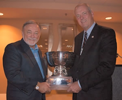 Jim Muldoon (pictured left) was presented with US Sailings highest award by US SAILING's President Gary Jobson. (Submitted photo)