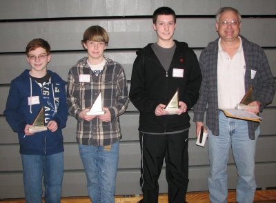 St. John's School in St. Mary's County won third place in the team competition of the MATHCOUNTS event. From left are John Winslow, Stephen Henkel, Jared Daye, and coach Barney Feist. Not shown is Elizabeth Feist. (Submitted photo)