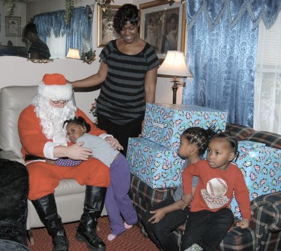Santa helps spread some Christmas joy with a family adopted by the St. Mary's County Sheriff's Office.