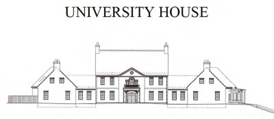 The front elevation and site plan for the new University House which will house the University of Maryland's president. The $7.2 million slated for the project is being provided by private funds raised by the University of Maryland’s College Park Foundation. The facility will sit on state-owned property at the university. (Image source: University of Maryland’s College Park Foundation)