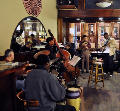 Jazz pianist Peter Edelman plays with guest artists during a weekly Sunday night jam session at Columbia Station in Adams Morgan. (Photo: Josh Cooper)