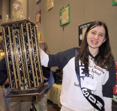 Sydney Christley, the winner of this year’s Charles County Spelling Bee.