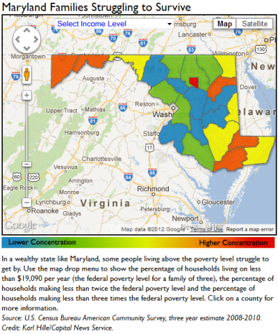 Maryland families struggling to survive.