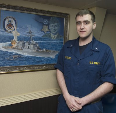 Lt. j. g. Justin Allgood, from Port Republic, Md., aboard USS Cole (DDG 67) the Norfolk based Arleigh Burke-class Destroyer.