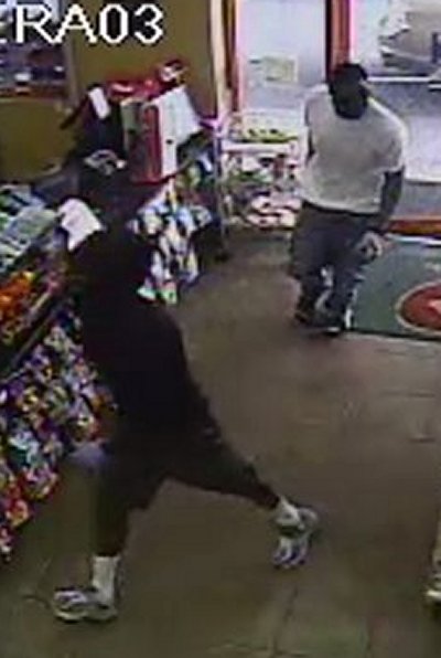 Surveillance photo of armed robbery suspects at Dash-In store in Bryans Road.