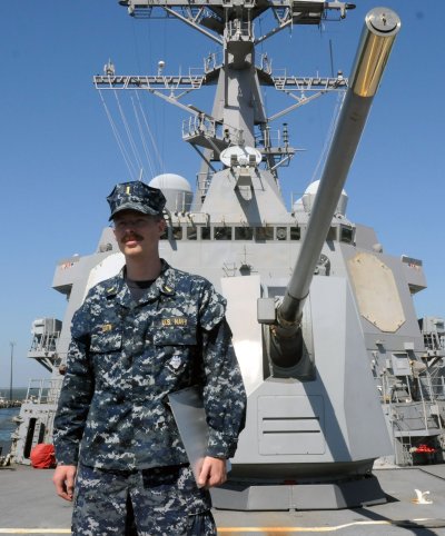 Ensign Garrett Smith is a gunnery officer aboard the Norfolk-based ship, an Arleigh Burke-class destroyer.