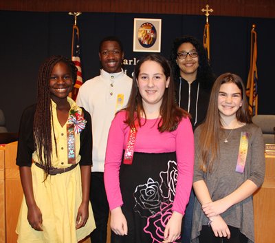 Pictured back row from left are students Terrence Griffin and Dejane Vera. Pictured front row from left are students Manita Opoku, Andi Bailey and Kallyn Gold.