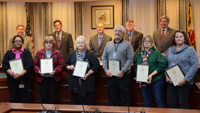 Pictured from left: Tunya Taylor, Susan Justice, Jo Ann Bowen, William Hall, Cynthia Hardesty and Carol Maloney.