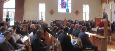 U.S. Rep. Steny Hoyer addreses the congregation at Del. Jim Proctor's funeral. (Photo: MarylandReporter.com)