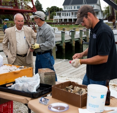 From left to right: Captain Jack Russell, John Fulchiron, First Mate on the Dee and Brian Russell from Shore Thing Shellfish.