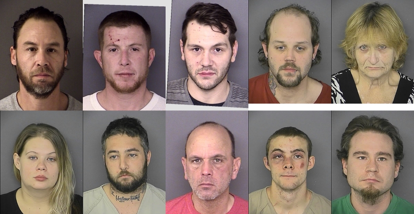 Top row, left to right: Richard Larry Bassford; Ryan Christopher Conyers; Thomas Christopher Pietropaoli; Joshua Brian Bailey. Bottom row: Alene Marsha Bolding; Ashley Rose Dean; Jeffrey Robert Lehnen, Jr.; Daniel Boone Spangle; Ryan Michael Dale; Nathan Allen Bailey.