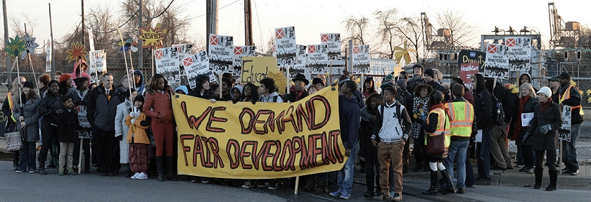 A protest against the Curtis Bay incinerator. (Photo: Chesapeake Climate)