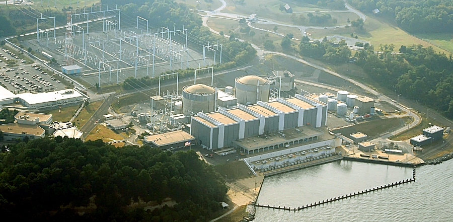 Aerial view of Calvert Cliffs Nuclear Power Plant, Calvert County, Maryland. (Photo: Wikipedia CC BY-SA 3.0)