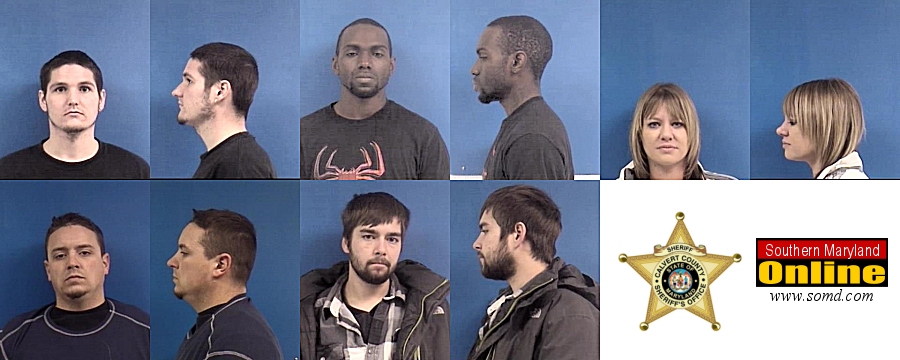 Top row, left to right: Nicholas Davis, 24, of Dunkirk; Terry Jones, 28, of Laurel, DE; Melissa Johnson, 33, of Lusby. Bottom row: Brent Whittaker, 33, of Shady Side; Cody Poore, 22, of Huntingtown.