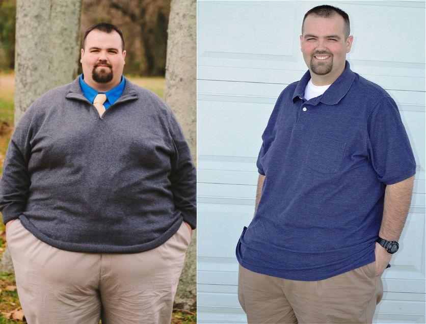 John Kreuter before and after his dramatic weight loss.