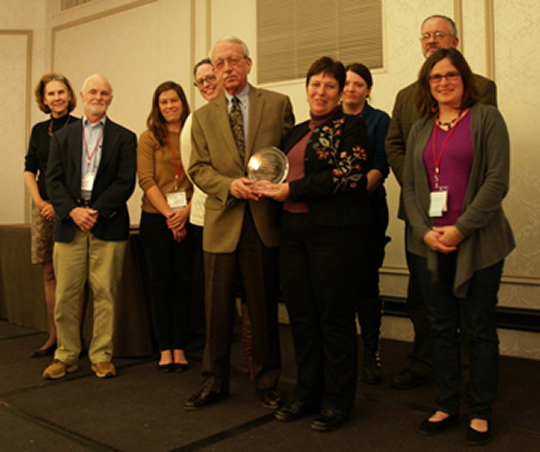 MCA Lab Director Patricia Samford and former Maryland Historical Trust Director J. Rodnet Little, along with several staff members, received the award at the conference banquet.