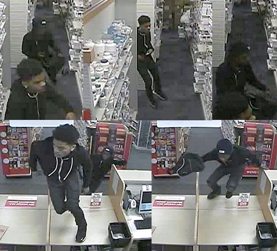 Surveillance photo of suspects wanted in robbery of a CVS in the 3000 block of Technology Place in Waldorf.