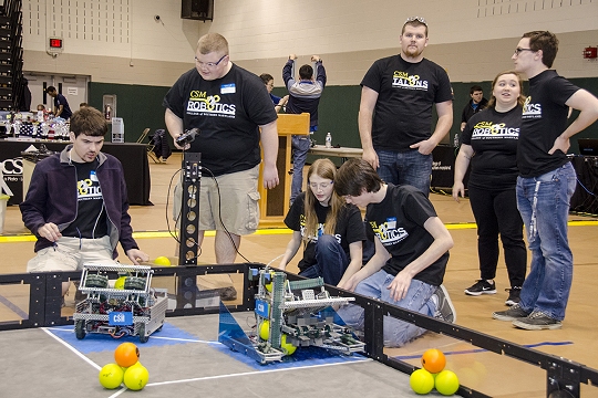 College of Southern Maryland robotics team, the Talons, compete in qualifier for World VEX Championship Feb. 5 at the La Plata Campus.
