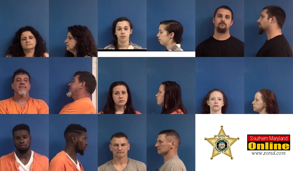 Top row: Karen Hammaker, 42, of Lusby; Megan Perez, 24, of Prince Frederick; and Matthew Truitt, 23, of St Leonard. Middle row: Allan Curtin, 52, of Dunkirk; Amelia Marie Dorwart, 25, of Chesapeake Beach; and Shaye Beal, 23, of Lothian. Bottom row: Samuel Sherrod Greene, Jr., 22, of Chesapeake Beach; and Joseph Harris, Jr., 51, of Chesapeake Beach.