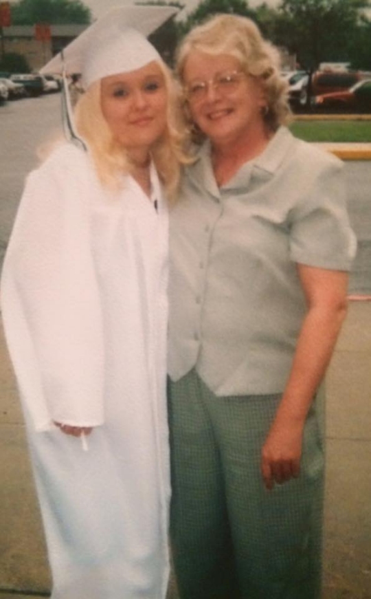 Heather Sinclair with her grandmother Nancy Porter at Sinclair's graduation in 2003 from Parkside High School in Salisbury, Maryland.