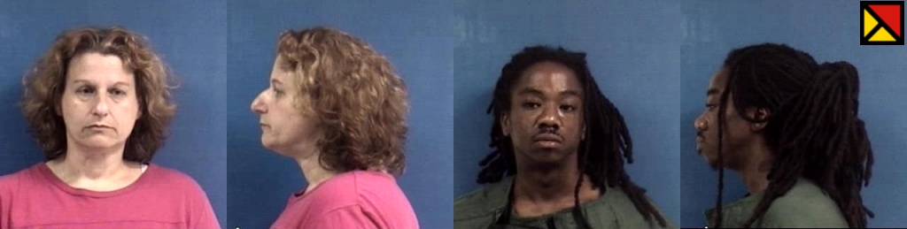 Leanne Marie Sullivan, 46, of Charlotte Courthouse, Va., and Alonzo Pelham, 28, of Upper Marlboro. (Booking photos, Calvert Co. SO)