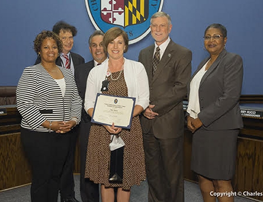 Pictured: Commissioner Amanda M. Stewart, M.Ed. (District 3); Commissioner Ken Robinson (District 1); Commissioner Bobby Rucci (District 4); Cathy Thompson, Planning and Growth Management; Commissioner President Peter F. Murphy; and Commissioner Debra M. Davis, Esq. (District 2). (Photo: Chas. Co. Gov.)