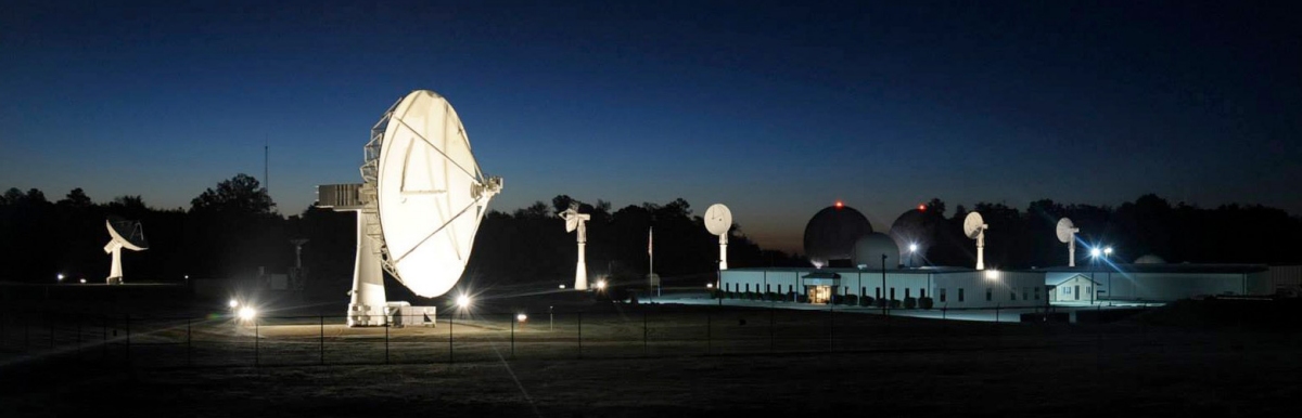 The Blossom Point Tracking Facility (BPTF) campus, located 35 miles south of Washington, D.C., consists of a satellite mission operations center, multiple antennas, and an existing infrastructure capable of providing space system command, control, and management for all customer classes. The facility, operated by the U.S. Naval Research Laboratory, is in continuous 24 hour, 7 day operation and at present supports numerous on-orbit spacecraft. (Photo: U.S. Naval Research Laboratory/Jamie Hartman)