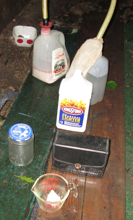 Police provided this photo of some of the crude drug production materials.