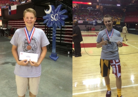 Parker Nickels of Northern Middle School (left) and Brian Holt of Huntingtown High School.